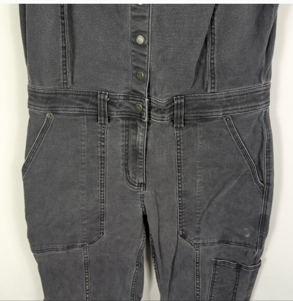Duluth Trading Co DuluthFlex Fire Hose Ltd. Gray Jumpsuit Overalls sz 8 Regular - Picture 7 of 12